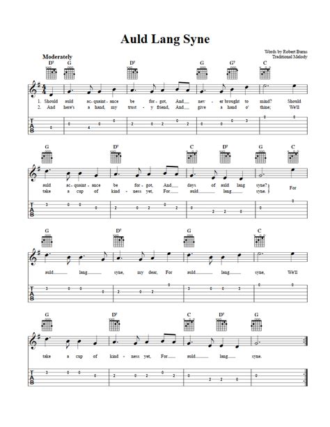 Auld Lang Syne Chords .